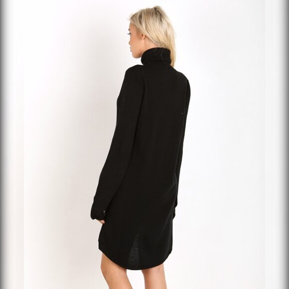 One Teaspoon 100% Merino Wool Knit Funnel Neck Dress - Black - Sz XS - Picture 15 of 16